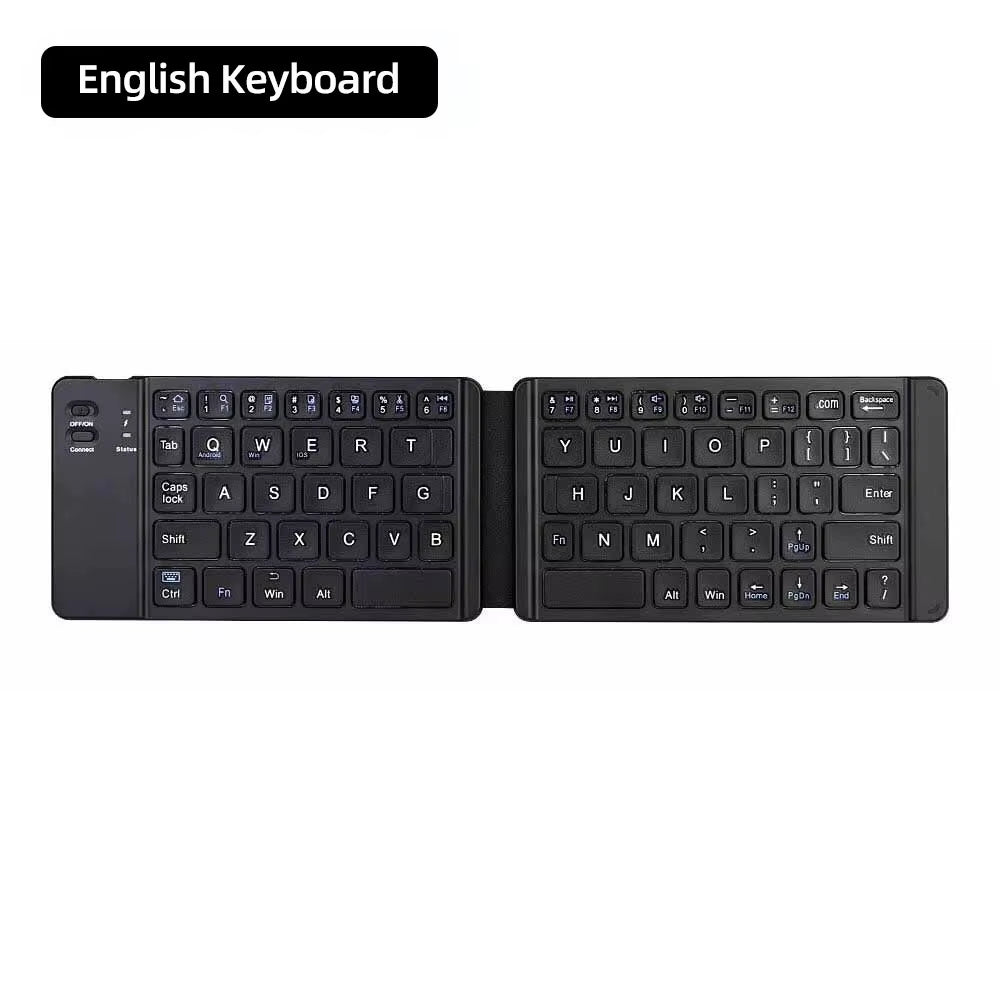 Foldable Bluetooth Keyboard with Touchpad Mini Wireless Keyboard Rechargable Keyboard for IOS Android Windows Tablet Notebook